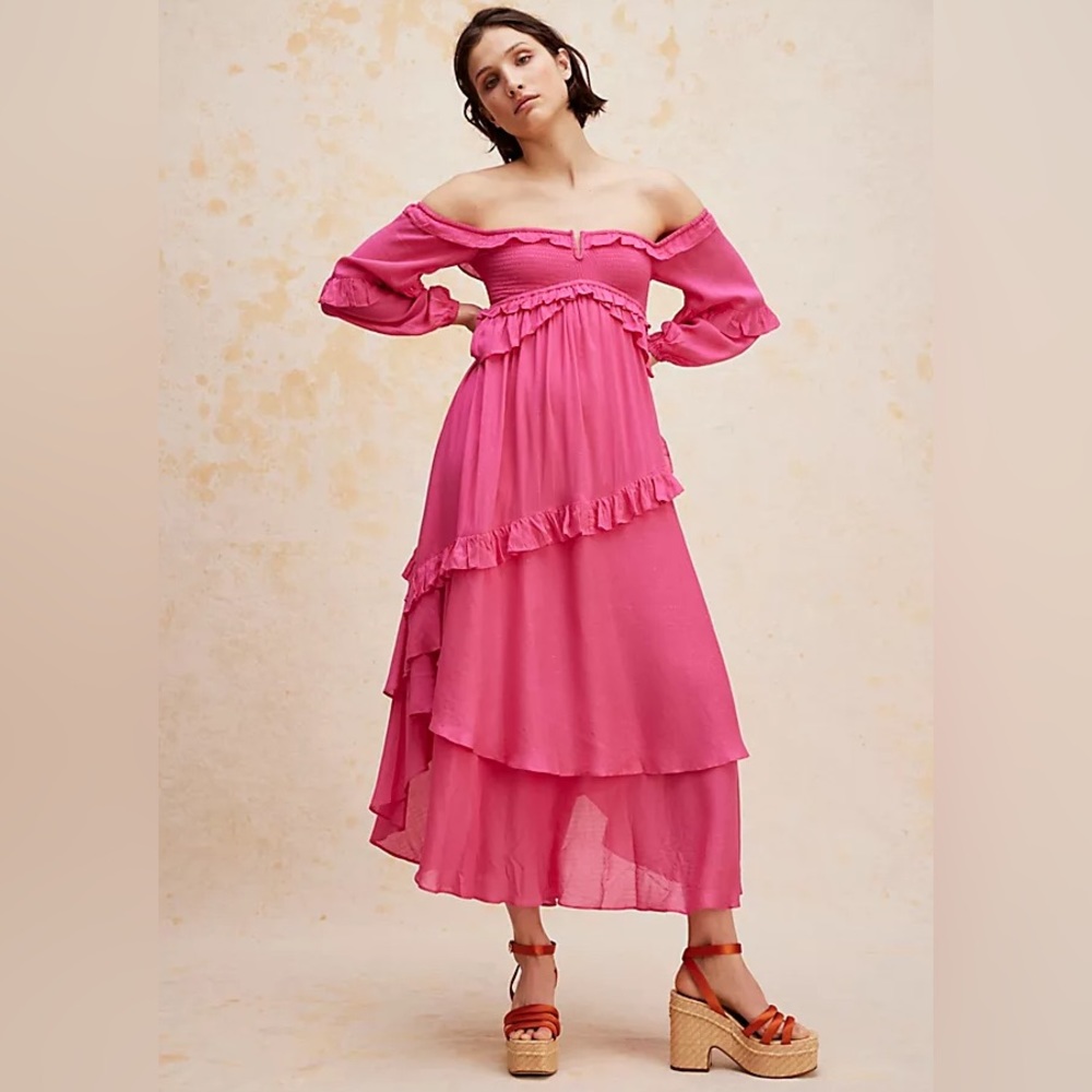Spell Clementine Mermaid Maxi Dress XS Flamingo